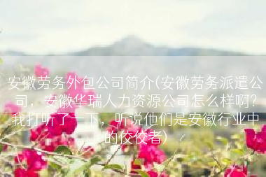 安徽劳务外包公司简介(安徽劳务派遣公司，安徽华瑞人力资源公司怎么样啊？我打听了一下，听说他们是安徽行业中的佼佼者)