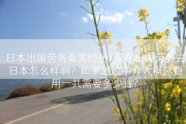 日本出国劳务真实经历?现在出国劳务去日本怎么样啊？如果通过中介大概总费用一共需要多少钱?