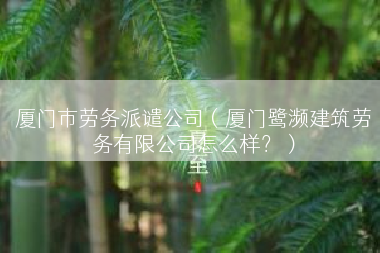 厦门市劳务派谴公司（厦门鹭濒建筑劳务有限公司怎么样？）