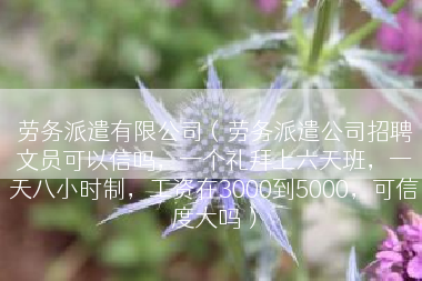 劳务派遣有限公司（劳务派遣公司招聘文员可以信吗，一个礼拜上六天班，一天八小时制，工资在3000到5000，可信度大吗）