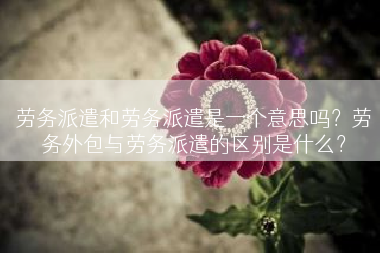 劳务派遣和劳务派遣是一个意思吗？劳务外包与劳务派遣的区别是什么？