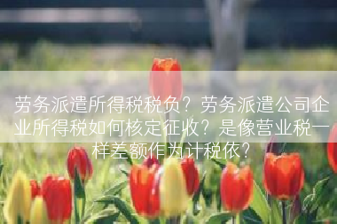 劳务派遣所得税税负？劳务派遣公司企业所得税如何核定征收？是像营业税一样差额作为计税依？