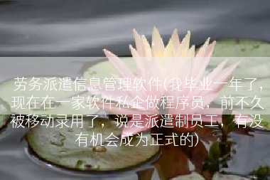 劳务派遣信息管理软件(我毕业一年了，现在在一家软件私企做程序员，前不久被移动录用了，说是派遣制员工，有没有机会成为正式的)