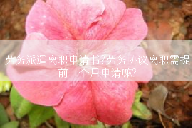 劳务派遣离职申请书?劳务协议离职需提前一个月申请嘛?