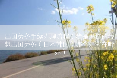 出国劳务手续办理流程（我是大连的我想出国劳务（日本韩国）哪个好些在哪办）