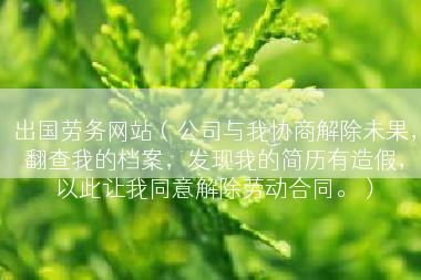 出国劳务网站（公司与我协商解除未果，翻查我的档案，发现我的简历有造假，以此让我同意解除劳动合同。）