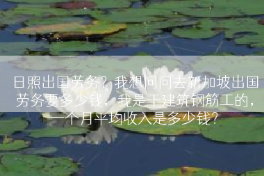 日照出国劳务？我想问问去新加坡出国劳务要多少钱，我是干建筑钢筋工的，一个月平均收入是多少钱？