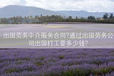 出国劳务中介服务合同?通过出国劳务公司出国打工要多少钱?