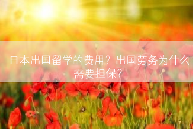 日本出国留学的费用？出国劳务为什么需要担保？