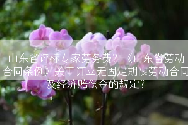 山东省评标专家劳务费？《山东省劳动合同条例》关于订立无固定期限劳动合同及经济赔偿金的规定？