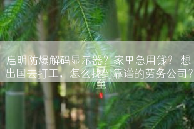 启明防爆解码显示器？家里急用钱？ 想出国去打工，怎么找到靠谱的劳务公司？