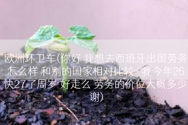 欧洲环卫车(你好 我想去西班牙出国劳务怎么样 和别的国家相对比较~ 我今年26快27了周岁 好走么 劳务的价位大概多少 谢)