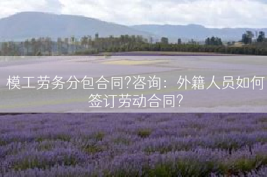 模工劳务分包合同?咨询：外籍人员如何签订劳动合同?
