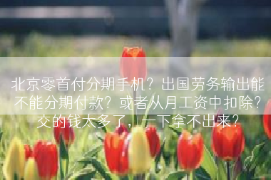 北京零首付分期手机？出国劳务输出能不能分期付款？或者从月工资中扣除？交的钱太多了，一下拿不出来？