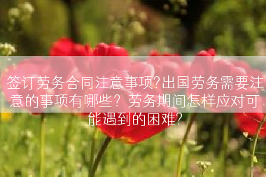 签订劳务合同注意事项?出国劳务需要注意的事项有哪些？劳务期间怎样应对可能遇到的困难?