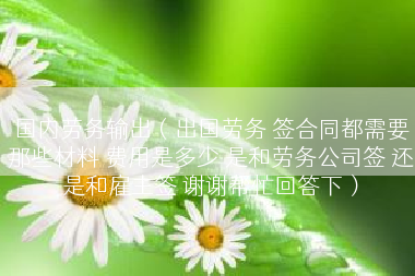 国内劳务输出（出国劳务 签合同都需要那些材料 费用是多少 是和劳务公司签 还是和雇主签 谢谢帮忙回答下）