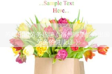 苏州出国劳务招聘（宿州哪里能办出国劳务的健康证）