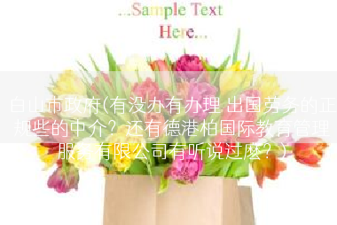 白山市政府(有没办有办理 出国劳务的正规些的中介？还有德港柏国际教育管理服务有限公司有听说过麽？)