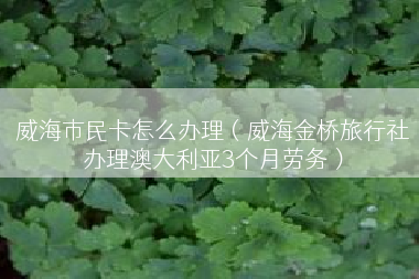 威海市民卡怎么办理（威海金桥旅行社办理澳大利亚3个月劳务）