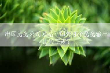 出国劳务公司网站？国外哪个劳务输出比较正规？