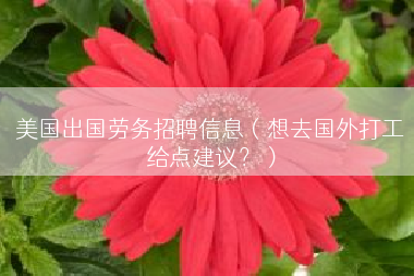 美国出国劳务招聘信息（想去国外打工给点建议？）