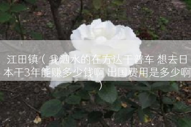 江田镇（我泗水的在方达干普车 想去日本干3年能赚多少钱啊 出国费用是多少啊）