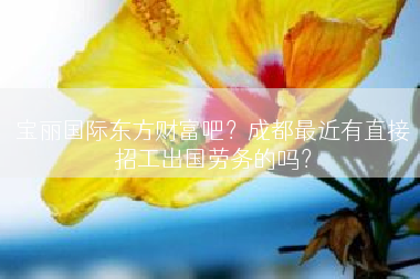 宝丽国际东方财富吧？成都最近有直接招工出国劳务的吗？
