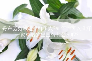 丹东劳务派遣朝鲜工人?如何才可以选择一家靠谱的出国劳务公司呢?
