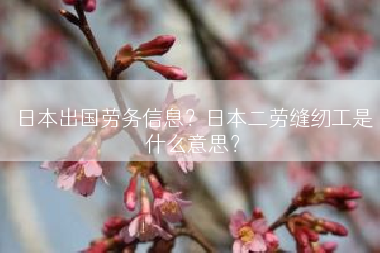 日本出国劳务信息？日本二劳缝纫工是什么意思？