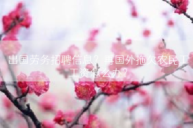 出国劳务招聘信息？再国外拖欠农民工工资怎么办？