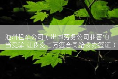 池州租车公司（出国劳务公司我害怕上当受骗 让我交二万签合同给我办签证）