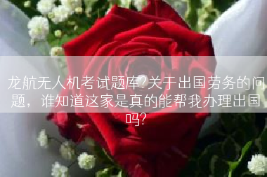 龙航无人机考试题库?关于出国劳务的问题，谁知道这家是真的能帮我办理出国吗?