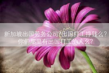 新加坡出国劳务公司?出国打工挣钱么？你们那里有出国打工的人么?
