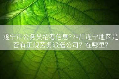 遂宁市公务员招考信息?四川遂宁地区是否有正规劳务派遣公司？在哪里?