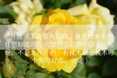 矿井通风工岗位责任制（我是做水电的，我想知道现在出国劳务去哪个国家比较好，不是太排外的，有技术跟无技术哪个保障好点，就是）