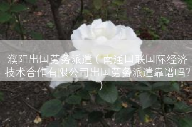濮阳出国劳务派遣（南通国联国际经济技术合作有限公司出国劳务派遣靠谱吗？）
