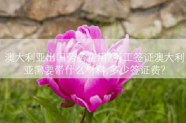澳大利亚出国劳务费用?务工签证澳大利亚需要带什么材料,多少签证费?