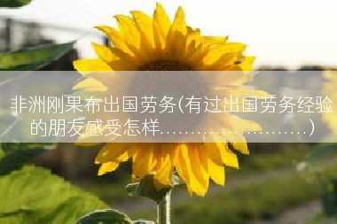 非洲刚果布出国劳务(有过出国劳务经验的朋友感受怎样........................)