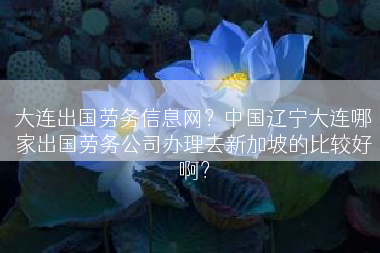 大连出国劳务信息网？中国辽宁大连哪家出国劳务公司办理去新加坡的比较好啊？