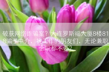 破获网络诈骗案？大连罗斯福大厦8楼818骗子中介，找工作的朋友们，无论兼职全职都不要？
