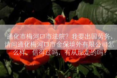 通化市梅河口市法院？我要出国劳务，请问通化梅河口市金保境外有限公司怎么样，信得过吗，有从那走的吗？