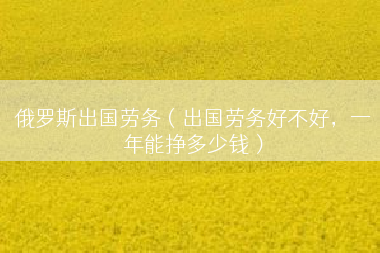 俄罗斯出国劳务（出国劳务好不好，一年能挣多少钱）