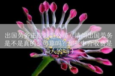 出国劳务正规派遣公司（请问出国劳务是不是真的？可靠吗？那些中介收费是骗人的吗）