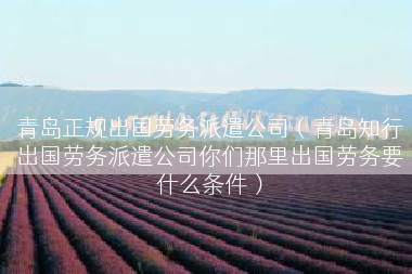 青岛正规出国劳务派遣公司（青岛知行出国劳务派遣公司你们那里出国劳务要什么条件）