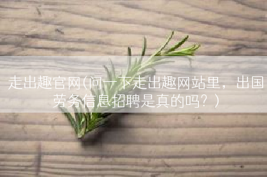 走出趣官网(问一下走出趣网站里，出国劳务信息招聘是真的吗？)