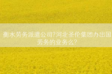 衡水劳务派遣公司?河北圣伦集团办出国劳务的业务么?