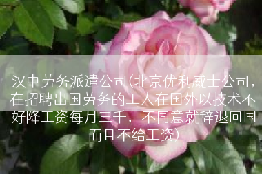 汉中劳务派遣公司(北京优利威士公司，在招聘出国劳务的工人在国外以技术不好降工资每月三千，不同意就辞退回国而且不给工资)