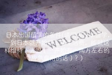 日本出国留学的条件(请问去日本留学，一到日本就开始打工赚生活费，能就这样维持下去吗（一开始有一两万左右的应急费用的话）？)