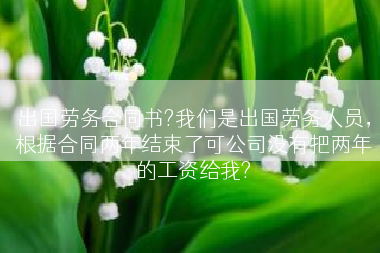 出国劳务合同书?我们是出国劳务人员，根据合同两年结束了可公司没有把两年的工资给我?