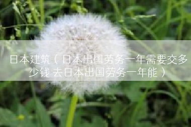 日本建筑（日本出国劳务一年需要交多少钱 去日本出国劳务一年能）